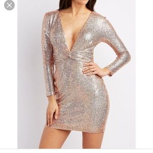 Champagne Sparkle Charlotte Russe Dress